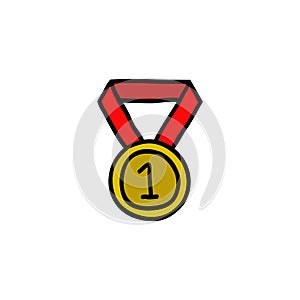 Winners medal doodle icon