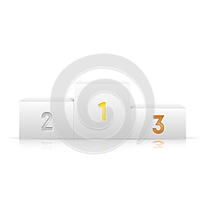 Winners podium on a white background