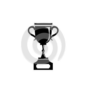 Winners trophy black silhouette vector