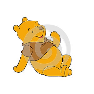 Winnie the Pooh bear isolated on white background.