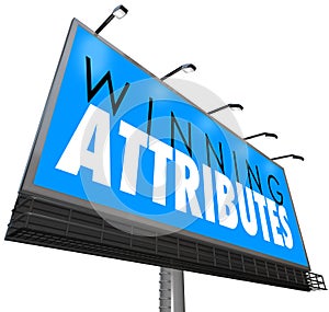 Winning Attributes Sign Billboard Successful Traits Qualities