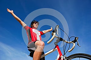 Winning cyclist