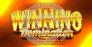 Winning Domination Text Style Effect. Editable Graphic Text Template