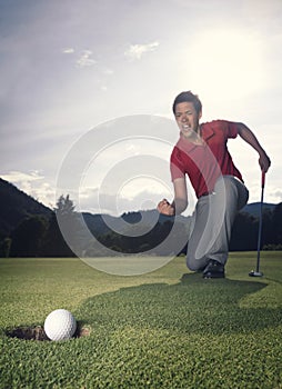 Winning golfer