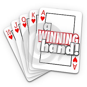 A Winning Hand Royal Flush Playing Cards Words