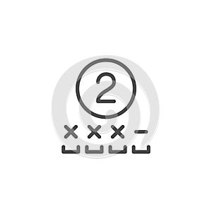 Winning number line outline icon