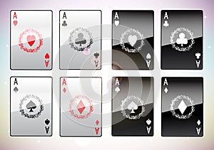 A winning poker hand of four aces