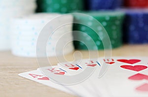 Winning poker hand with royal straight flush