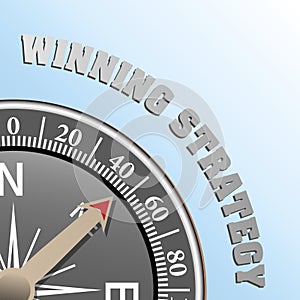 winning strategy and business success concept with compass