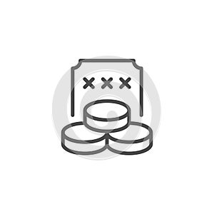 Winning ticket line outline icon