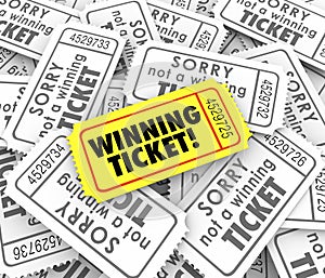 Winning Ticket One Unique Winner Raffle Lottery Prize