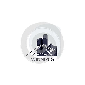 Winnipeg city skyline silhouette vector logo illustration