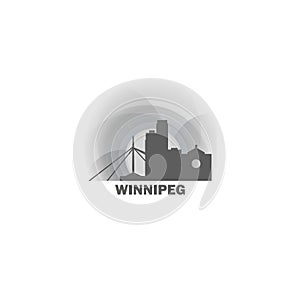 Winnipeg city skyline silhouette vector logo illustration