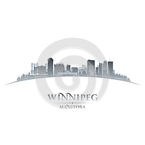 Winnipeg Manitoba Canada city skyline silhouette white background photo