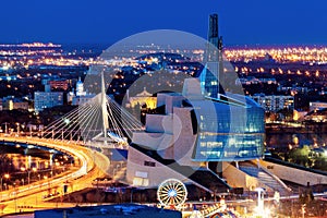 Winnipeg panorama at sunset