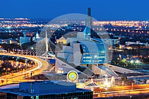 Winnipeg panorama at sunset