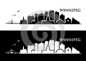 Winnipeg skyline - Canada - vector illustration photo