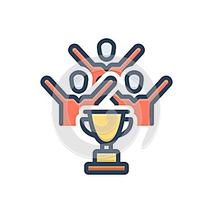 Color illustration icon for Wins, vanquish and trophy photo