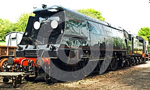 Winston Churchill Bullied Class Pacific Steam Train Engine, Watercress Line, Hampshire UK 