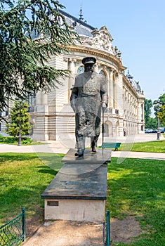 Winston Churchill monument at Small Palace in Paris, France