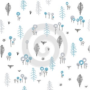 Winter seamless floral pattern