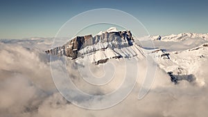 Winter Aerial Mountain Alps Landscape