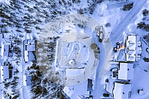 Winter aerial view of Tromso Norway Northern Europe