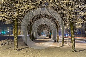 Winter alley in Hannover