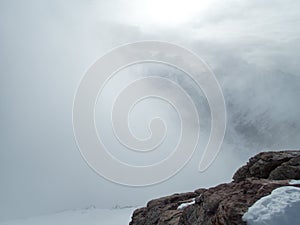 Winter alpine landscape for skitouring in stubaier alps in austria