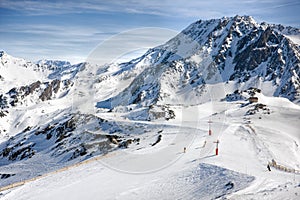 Winter Alps landscape from ski resort Val Thorens