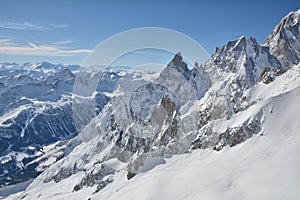 Winter Alps landscape view from Italy