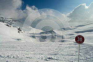 Winter Alps mountains