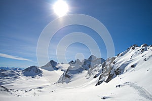 Winter Alps mountains