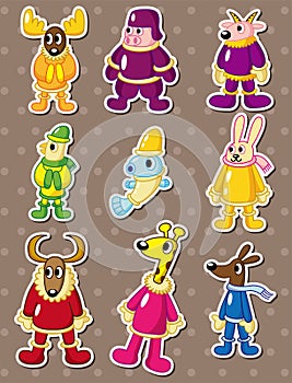 Winter animal stickers