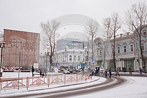 Winter. Architecture the city Irkutsk