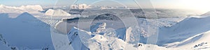 Winter Arctic landscape, panorama photo