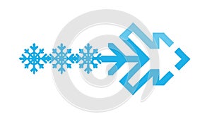 Winter Arrow with Snowflake Design, vector design Generative AI