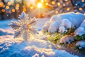 Winter Art Design Snow Close-up