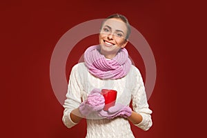 Winter atmosphere shot of the model in the studio