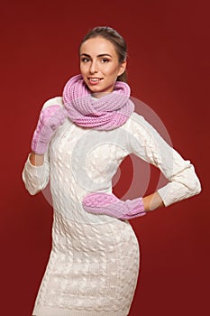 Winter atmosphere shot of the model in the studio