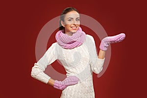 Winter atmosphere shot of the model in the studio