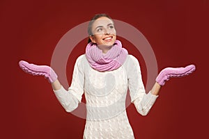 Winter atmosphere shot of the model in the studio