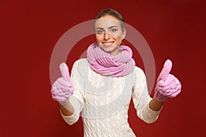 Winter atmosphere shot of the model in the studio