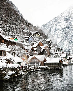 Winter in the Austrian town of Hallstatt