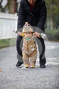 Winter baby walking