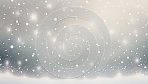 Winter background, abstract with snow, lights, in light shades of white, gray, silver, pastel