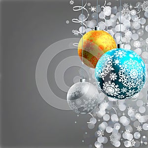 Winter background with Christmas decoration