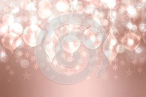 Winter background. A festive abstract Happy New Year or Christmas background texture with golden brown white blurred bokeh lights