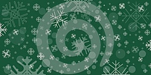 winter background in the form of a banner on a green background. christmas theme