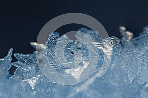 Winter background of ice crystals, icy background